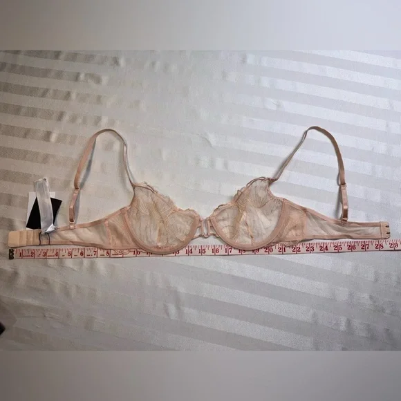 Zara Lingerie Wired Lace Bra Peach Sz Small NWT - Picture 2 of 6